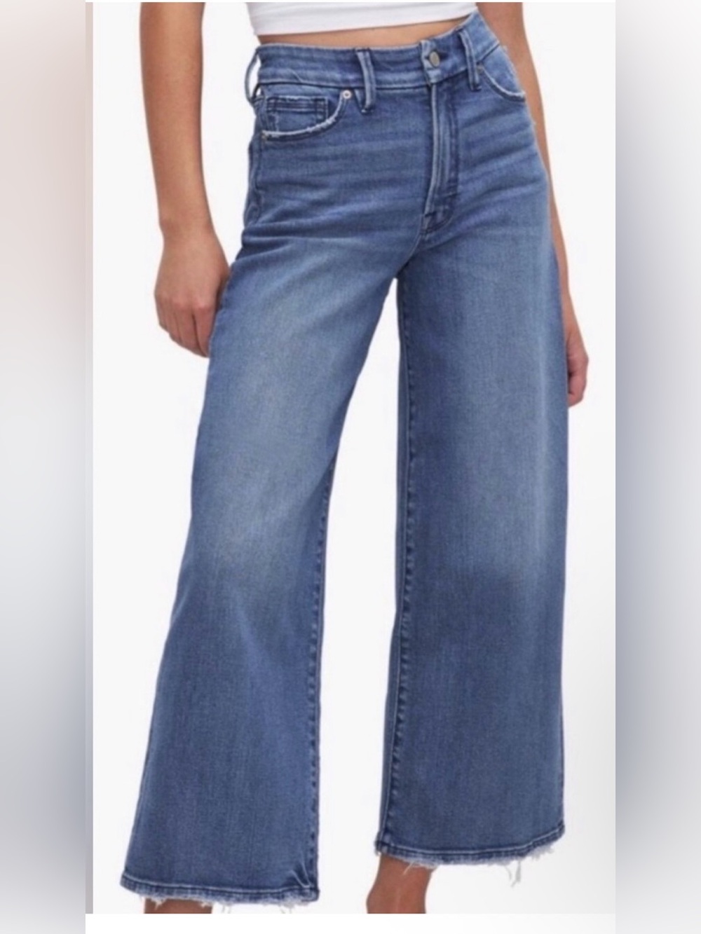 Good American palazzo Jeans in Blue Wash